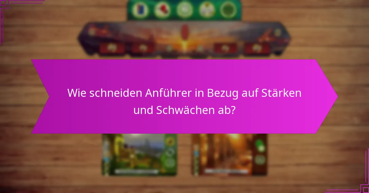 Wie schneiden Anführer in Bezug auf Stärken und Schwächen ab?